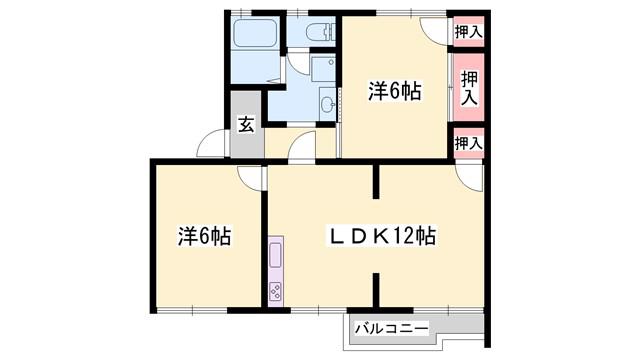 ハイツ美津野(2LDK/2階)の間取り写真