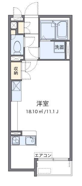 ミランダけやき台(ワンルーム/2階)の間取り写真