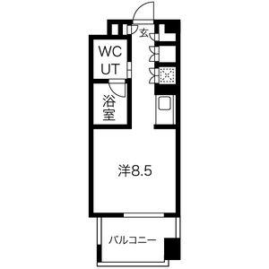 白川公園パークマンション(1K/2階)の間取り写真