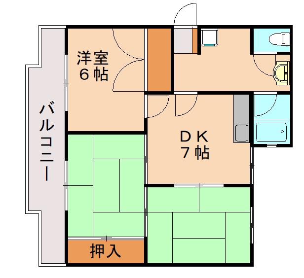 タワーズ唐原(3DK/5階)の間取り写真