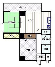 豊栄マンション(2LDK/5階)の間取り写真
