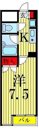 興和太平アパートメント(1K/4階)の間取り写真