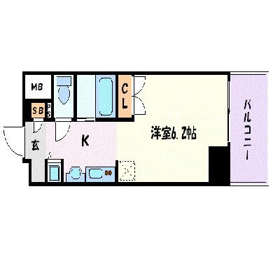 プレミアムコート名古屋金山インテルノ(1K/6階)の間取り写真