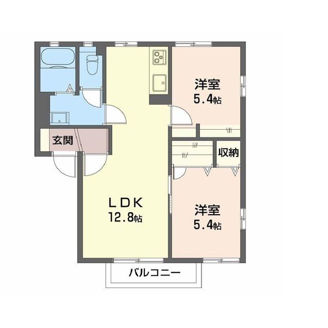 ディアス内川 A(3K/1階)の間取り写真