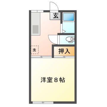 ハイツ森合(1K/1階)の間取り写真