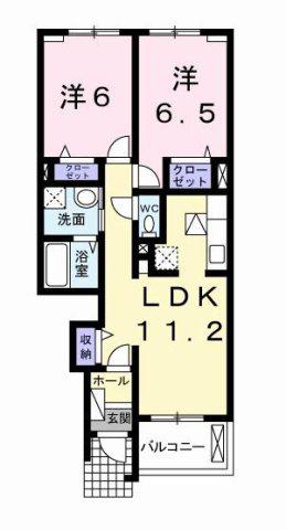 プリムローズ(2LDK/1階)の間取り写真