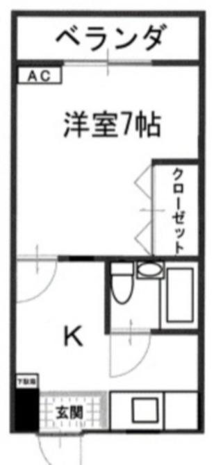 本大ビジネスホテル2号館(1K/1階)の間取り写真