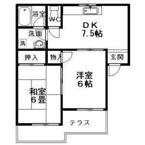池田ハイツ88(2DK/1階)の間取り写真