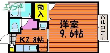 エトワール大松II(1K/2階)の間取り写真