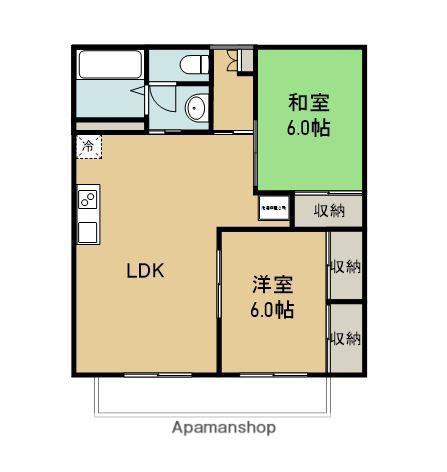 アメニティハイム本郷(2LDK/2階)の間取り写真