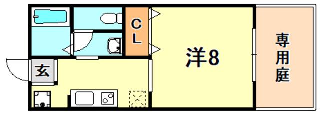 シャルマン本山(1K/1階)の間取り写真