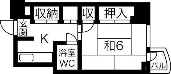 チサンマンション丸の内第3(1K/9階)の間取り写真
