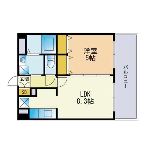 パークフラッツ博多吉塚(1LDK/12階)の間取り写真