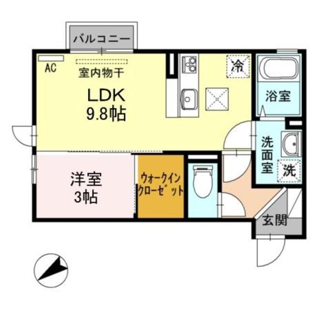 GLANZ-K(1LDK/1階)の間取り写真