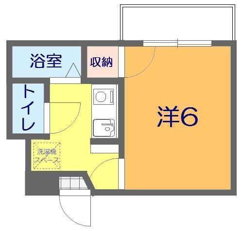 オレンジコート土居田(1K/2階)の間取り写真
