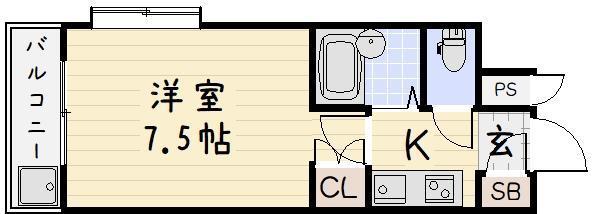 リファレンス南小倉(1K/7階)の間取り写真