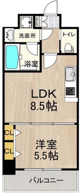 プレジオ神戸ウエスト(1LDK/4階)の間取り写真