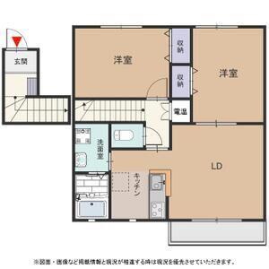 パーチェ B(2LDK/2階)の間取り写真