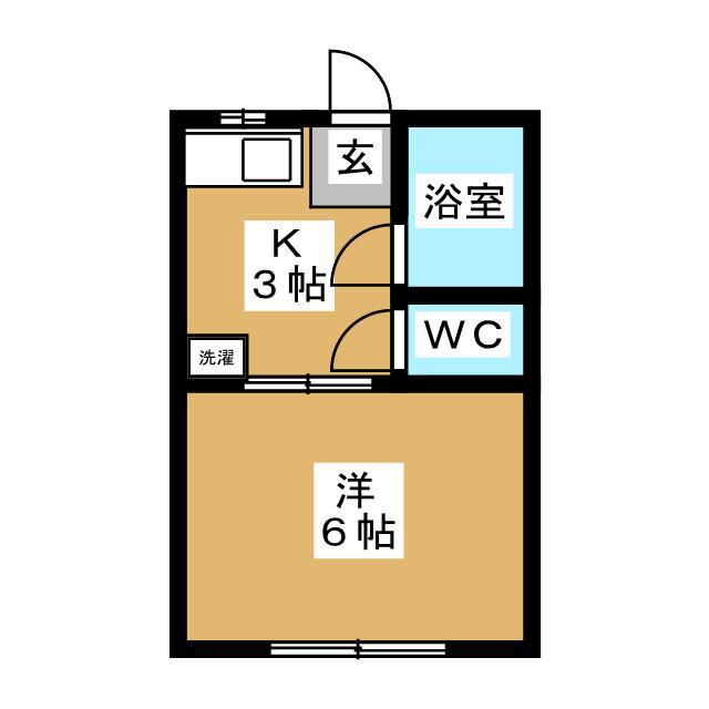 コーポ千世田(1K/1階)の間取り写真
