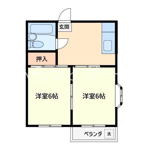 第3フジビレッジ(2K/3階)の間取り写真