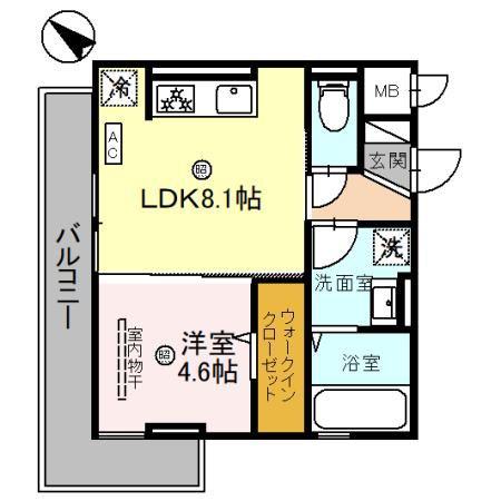 サニーグリーン(1LDK/3階)の間取り写真
