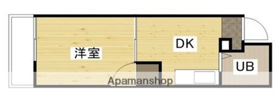 第48戸坂ビル(1DK/1階)の間取り写真