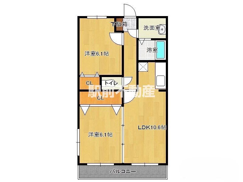 ピュアサファイアI(2LDK/3階)の間取り写真