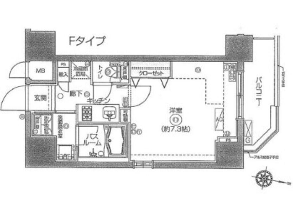 ズーム九段下(1K/12階)の間取り写真