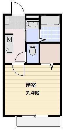 フラッツァ関(1K/1階)の間取り写真