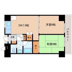 旭レジデンス(2DK/4階)の間取り写真