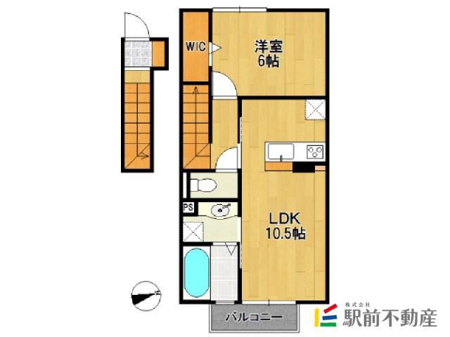ヴィラージュ(1LDK/2階)の間取り写真