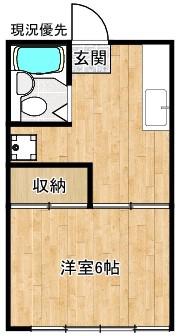 コーポちどり(1K/2階)の間取り写真