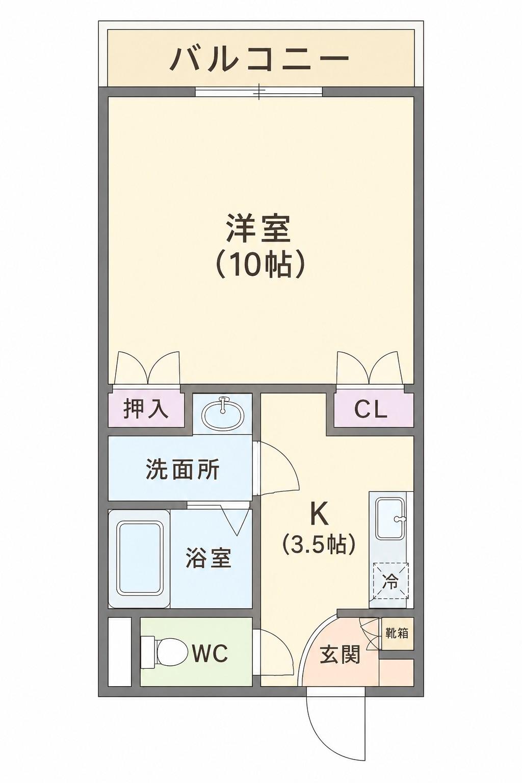 プチットフルール(1K/3階)の間取り写真