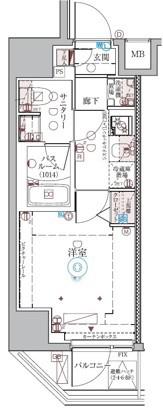 クレヴィスタ品川西大井II(1K/3階)の間取り写真