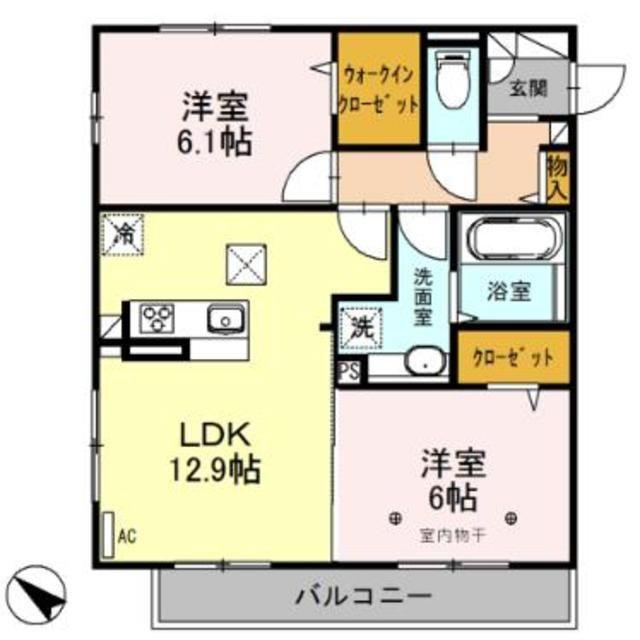 東武東上線 朝霞駅 徒歩24分 3階建 築8年(2LDK/3階)の間取り写真