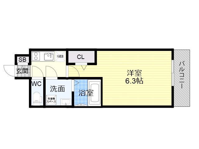 ファーストフィオーレ京橋ブレイニー(1K/2階)の間取り写真