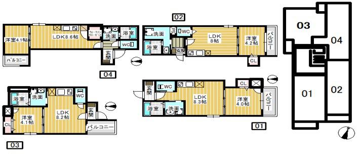 FDS吹田I番館(1LDK/1階)の間取り写真