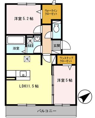 トレスベイア(2LDK/2階)の間取り写真