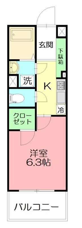 グランヒルズ(1K/3階)の間取り写真