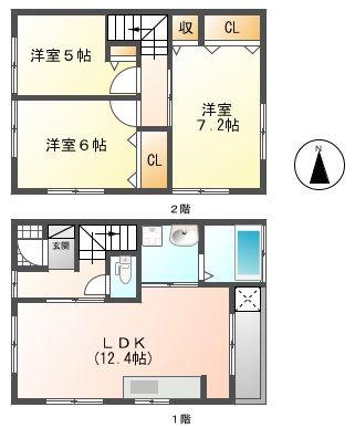 レックス白山(3LDK/1階)の間取り写真