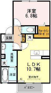 モンアベニュー(1LDK/2階)の間取り写真
