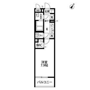フルール 上社(1K/3階)の間取り写真