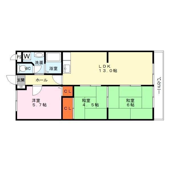 サンクリエート(3LDK/1階)の間取り写真