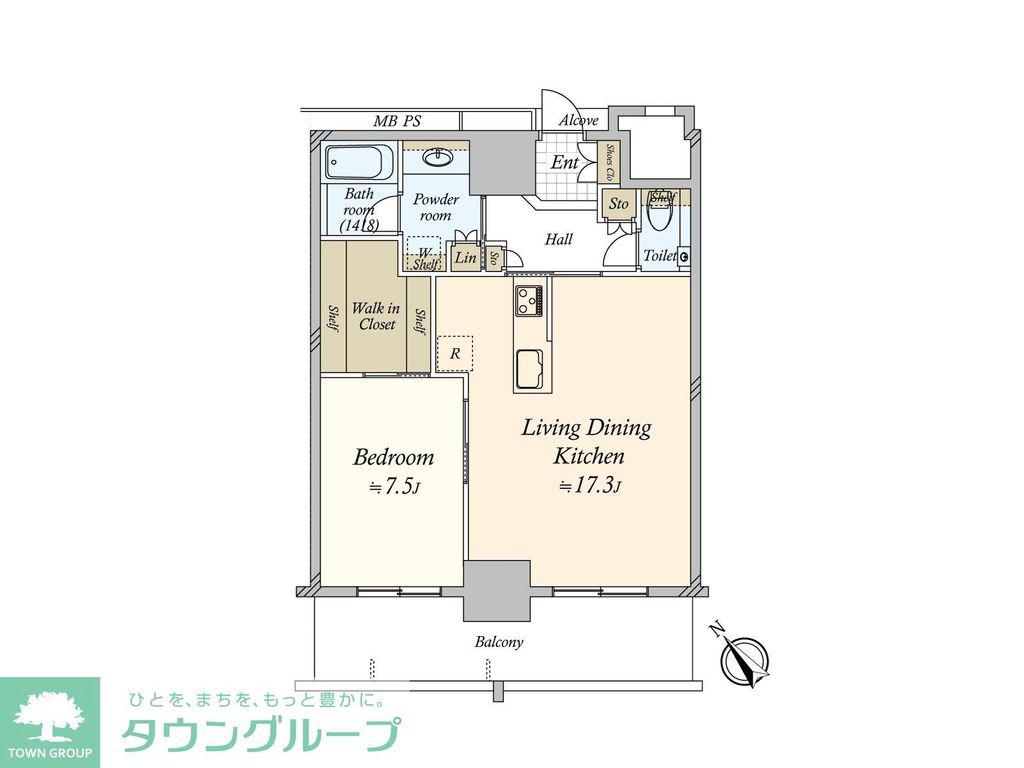 グランドメゾンTHE池下ガーデンタワー(1LDK/28階)の間取り写真