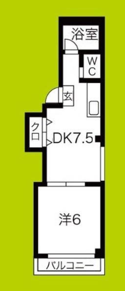 ソレイユIII(1DK/2階)の間取り写真
