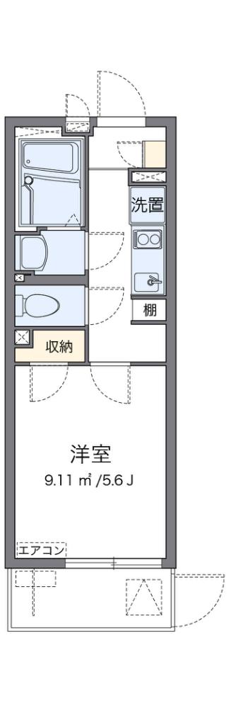 クレイノコンフォール 東中島(1K/1階)の間取り写真