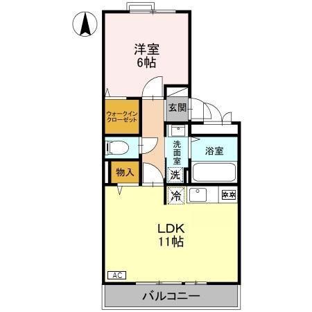 カメリア21 A(1LDK/2階)の間取り写真