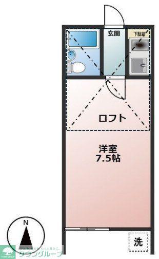 サザンパレス(1K/1階)の間取り写真