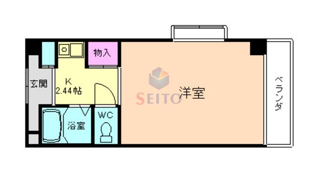ラフレシア曽根(1K/2階)の間取り写真
