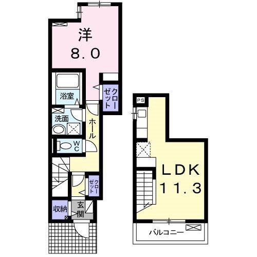 プロムナード(1LDK/1階)の間取り写真